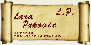 Lara Papović vizit kartica